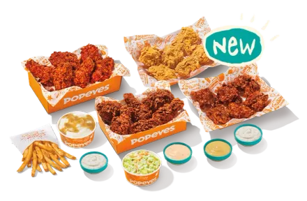 Popeyes 24Pc Wings Tailgate Bundle with sides for sharing.